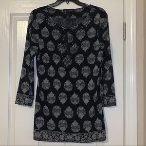 INC Black beaded top